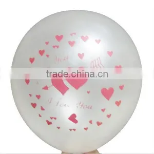 Romantic Valentine's Day Love You Heart Printed Latex Balloon thumbnail-3