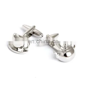 Men's Jewelry Wedding Cufflinks Silver Kettle and Cups Cufflinks thumbnail-2