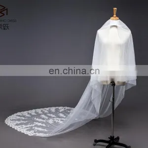 Long Ivory Lace Trim Wedding Veils 2017 White Bridal Veils Wedding Accessories thumbnail-6
