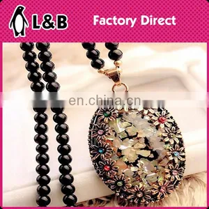 2016 Fashion Handmade Round Square Triangle Fancy Cheapest Pendant Handmade Chunky Bead Necklace thumbnail-4