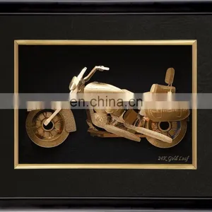 Model Motorcycle Gold Picture Frames Christmas Gifts Antique Gold Leaf Frame Wall Mirror thumbnail-1