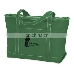 XD1019 Solid Cotton Yacht Tote Front Slip Pocket Has Bottom Gusset thumbnail-4