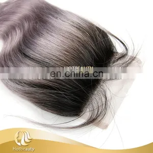 Fashion Grey Purple Color Free Part Lace Top Closure For Match The Grey Hair Weave thumbnail-6