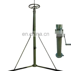 5m-18m Heavy Duty Hurry up Mobile Antenna Hand Winch Telescopic Masts Pole thumbnail-3