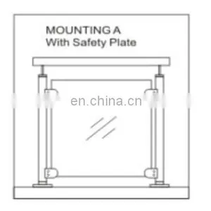 Stainless Steel Glass Railing Design Balustrade Post Clamps With Security Bottom Plate To Hold Glass thumbnail-3