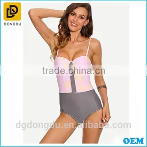 2016 Multicolor Striped Wholelsale Custom One-Piece Swimwear thumbnail-1