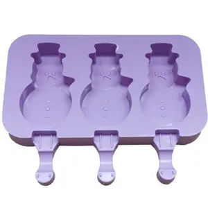 New Silicone Ice Cream Mold Popsicle Molds Ice Cube Tray DIY Homemade Cartoon Ice Cream Popsicle Ice Pop Maker Mould With Stick thumbnail-4