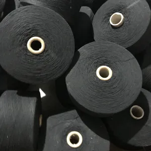 Keshu Ne8s/1 Dyed Black Color 65/35 pc or Cvc Yarn Blended Yarn for Weaving thumbnail-2