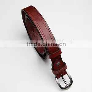 High Quality Black Genuine Cowhide Leather Slim and Adjustable Waist Belt for Women for Men thumbnail-5