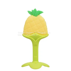 Infant Toddlers Silicone Teether Wholesale Customized Baby Chewable Fruit Shape BPA Free Silicone Baby Teething Toy Teether thumbnail-1