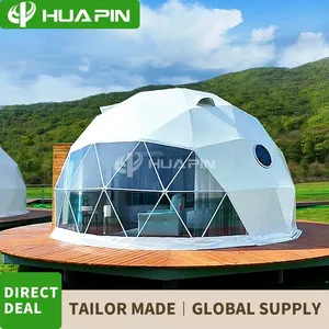Waterproof Luxury 6m 7m 8m Glamping House Tent Geodesic Dome thumbnail-1