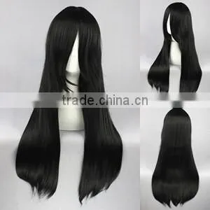 High Quality 70cm Long Straight Bleach-Kuchiki Byakuya Black Synthetic Anime Wig Cosplay Hair Wig Party Wig thumbnail-2