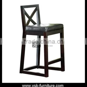 BC-098 Fashion X Back Wood Barchair thumbnail-1