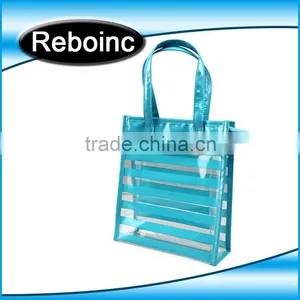 Hot Sale Summer Waterproof Women Korean Fashion Beach Clear Pvc Tote Bag With Printing (20151027A07) thumbnail-1