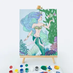 Art DIY Painting Kit 30*30CM Preprinted Canvas Frame With Brushes thumbnail-1