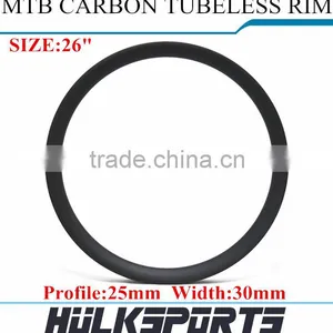 Bicycle Carbon Rims 26ER Mountain Bicycle Rim Hookless 30mm Width Tubuless Carbon Rims For Sale thumbnail-2
