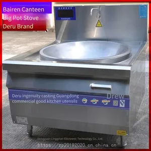 Commercial Electromagnetic Large Wok Stove, Stir-frying Stove for School Canteen Kitchens, Eight - Gear Magnetic Control High - Power Stove, Single - Eye 20kw Fierce Fire Stove thumbnail-2
