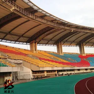 Stadium Grandstand Tensile Fabric Canopy Cover – PTFE Membrane With Curved Steel Frame for Football Field Bleacher Roof thumbnail-2
