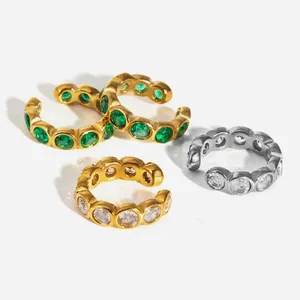 Geometric Hoop Earrings Stainless Steel Gold/Silver Plated Unisex thumbnail-1
