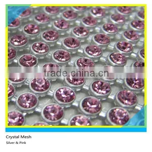 Hotfix Strass Mesh Ss6 2mm AB Crystal Silver Aluminum Metal Mesh 32x120cm Roll thumbnail-2