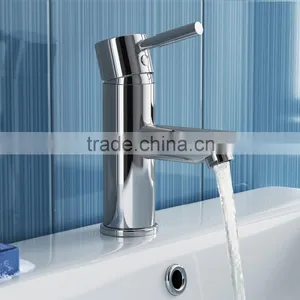 Contemporary One Handle Deck Mount Chrome Bathroom Sink Faucet Mixer Taps Single Hole Tall Curve Spout Bathtub Mixer Taps thumbnail-1
