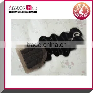 High Quality Natural Color Three Part Hair Closure Silk Base Closure Looks Natural thumbnail-4