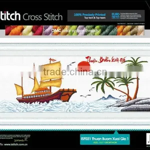 Thuan Buom Xuoi Gio Vietnam Style 100% Precisely Printed Cross Stitch thumbnail-1