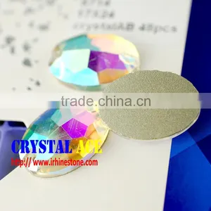 Oval Crystal AB and Crystal Flat Back Sew on Crystal Strass thumbnail-1