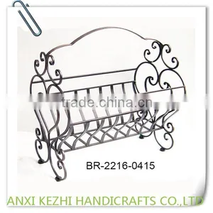 LC-85715 Factory Supplier Wrought Metal Iron Library Magazine Rack thumbnail-5