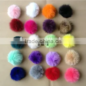 Dyed Color Fox Fur Pom Pom thumbnail-5
