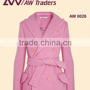 Women Fashion Wool Coat With Belt , Fashion Coat , Wool Coat thumbnail-1