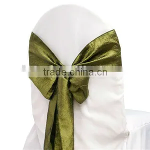 2015 Wholesale Cheap Crinkle Crushed Chair Sash for Wedding Decoration thumbnail-1