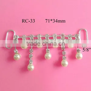 Stock Hot Selling Pearl Rhinestone Connector for Headband/hairwear(RC-33) thumbnail-1