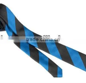 Black and Blue Stripe Skinny Tie Necktie thumbnail-1