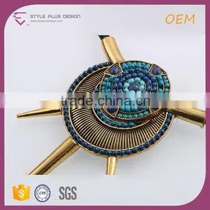 N72106L01 STYLE PLUS Latest Design Pendant Necklace Diffuser Emerald Bead Necklace Metal Teeth Gold Plate Necklace thumbnail-3