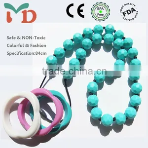 2015 Latest China Silicone Beaded Necklaces Baby Chew Statement Beaded Necklace thumbnail-4