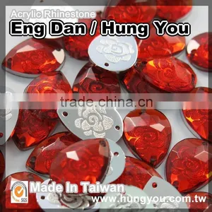 Unique Designs Transparent Flat Back Embossed Sew on Acrylic Rhinestone thumbnail-1