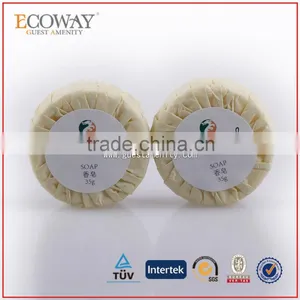 35g Hotel Round Soap in Paper Pleat Wrap With Logo Best Bath Soap thumbnail-1