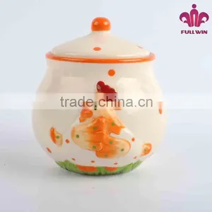 Ceramic Sugar Container With Rooster Design thumbnail-1