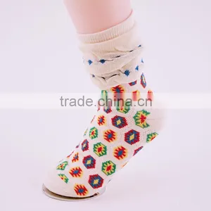 168N Lady Fashion Cotton Socks With 3 Layers of Ruffle Cuff Woman Sock Design Socks thumbnail-1