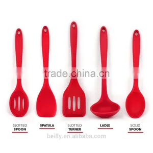 Dishwasher Safe Silicone Kitchen Utensil Including Spatula, Ladle, Slotted Spoon, Mixing Spoon, Spoonula, Turner thumbnail-3