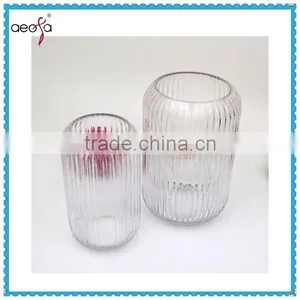 Unique Decorative Flower Tall Clear Large Flower Oval Glass Stemmed Vase thumbnail-1