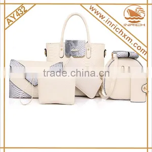 Hot Sale China Factory Price Wallet Purse 6 Pieces Women Handbag Set thumbnail-3