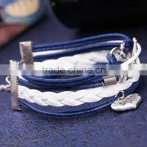 New Style Leather Jewelry Lots Style Cute Infinity Charm Bracelet Fashion thumbnail-4
