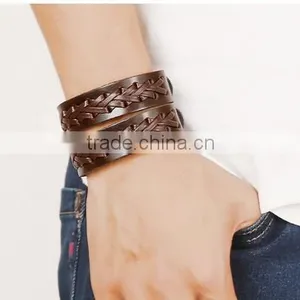 2016 Hot-selling Unisex Punk Style Vintage Leather Bracelet thumbnail-6