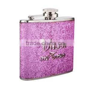 New Hip Flask With Bling Bling Leather Covered thumbnail-1