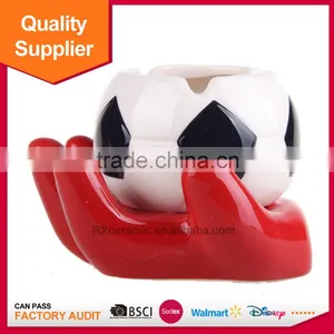 3D Hand-painted Creative Football Ceramic Ashtray thumbnail-1
