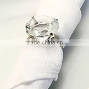 Clear Diamond Decorative Crystal Napkin Ring Holder for Dinner Tableware thumbnail-1