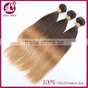 2016 Hot Selling !Two Tone Thick Bottom Factory Whoesale Wet And Wavy Ombre Colored Indian Human Hair Weave thumbnail-1