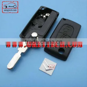OkeyTech 2 Button Citroen Flip Key Case With 406 Key Blade and Battery Clamp for Car Key Citroen thumbnail-1